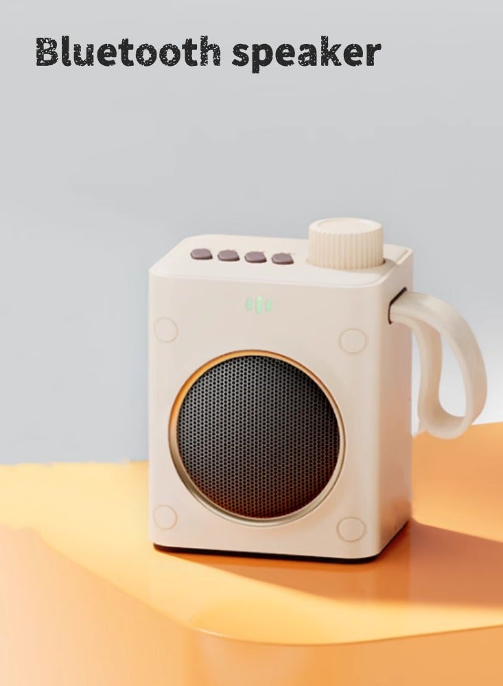 Portable Bluetooth Speaker, Small Wireless Speaker, Mini High Pitched, Outdoor Portable, Cream White - Image 1